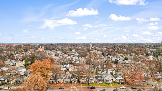 drone / aerial view with a residential view