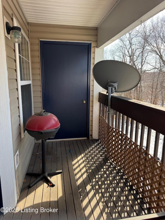 deck with area for grilling