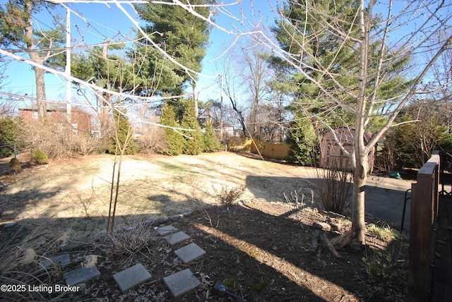 view of yard featuring fence