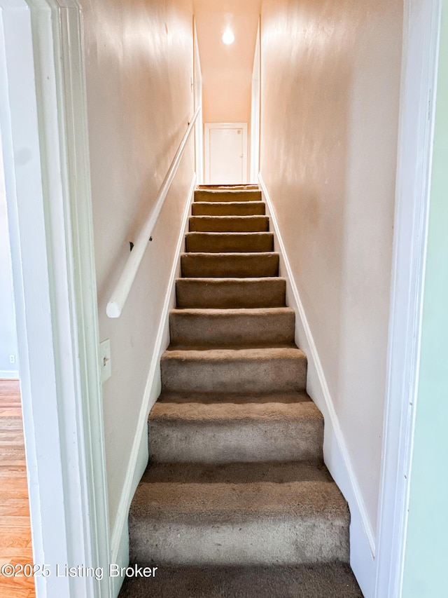 stairs with recessed lighting