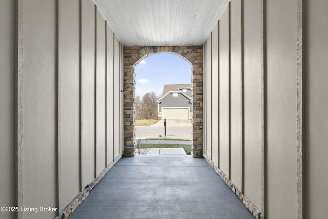 interior space featuring concrete floors