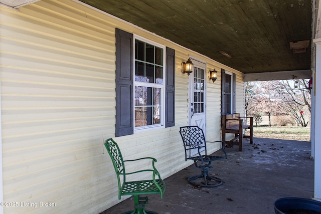 view of patio with a porch