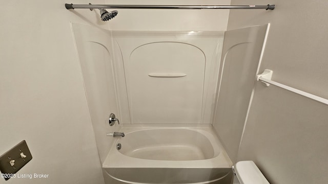 full bathroom with shower / tub combination and toilet