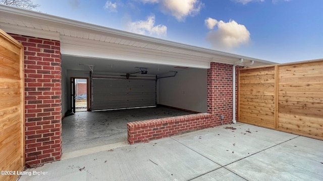 garage with driveway