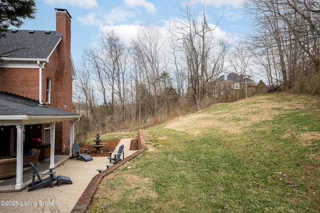 view of yard with a patio area