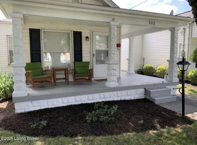 view of patio featuring covered porch