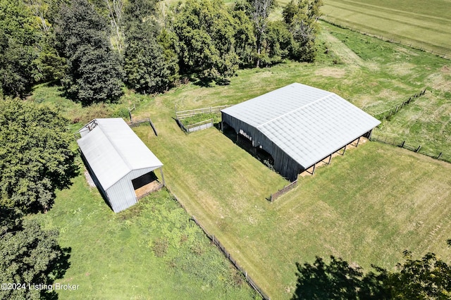 bird's eye view featuring a rural view