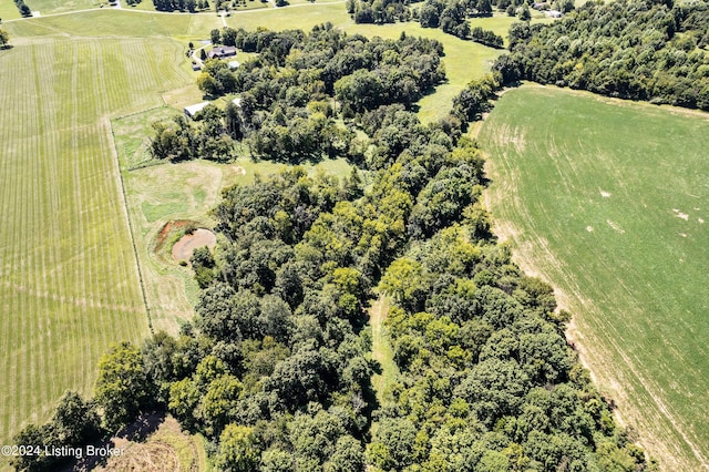 birds eye view of property featuring a rural view