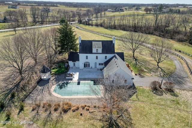 aerial view with a rural view