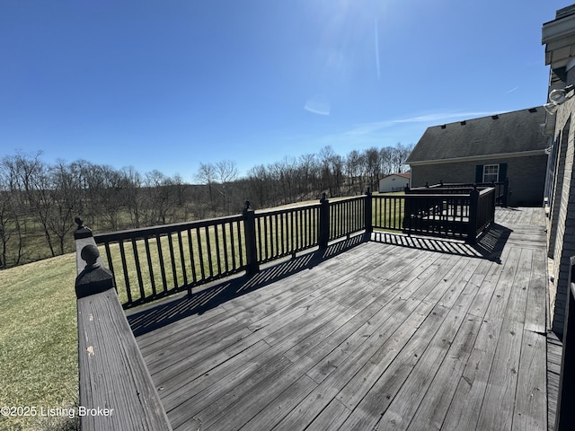 deck with a yard