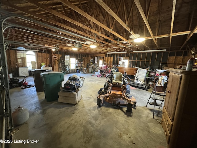 interior space with a garage