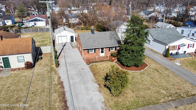 drone / aerial view featuring a residential view