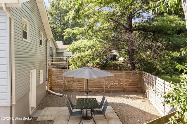 view of patio / terrace featuring a fenced backyard