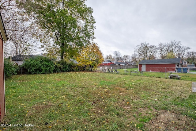 view of yard with fence