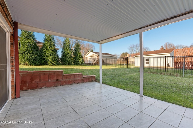 view of patio featuring a fenced backyard