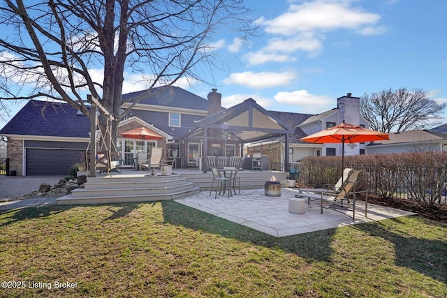 exterior space with a yard and a patio