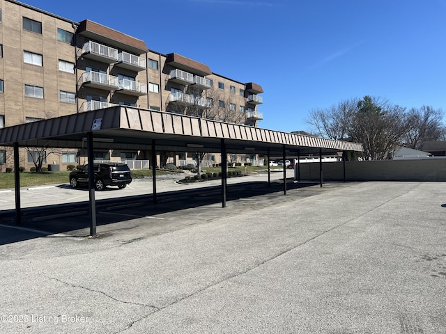 view of covered parking lot