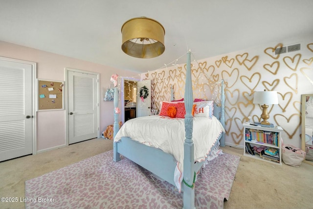 bedroom featuring carpet and baseboards