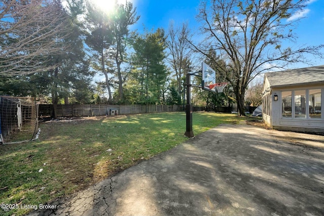 view of yard with fence