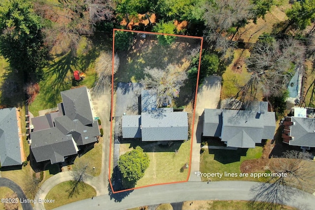 aerial view featuring a residential view