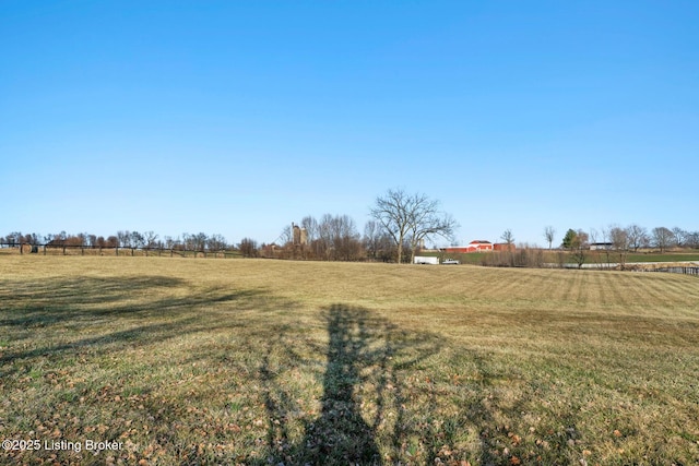 view of yard featuring a rural view