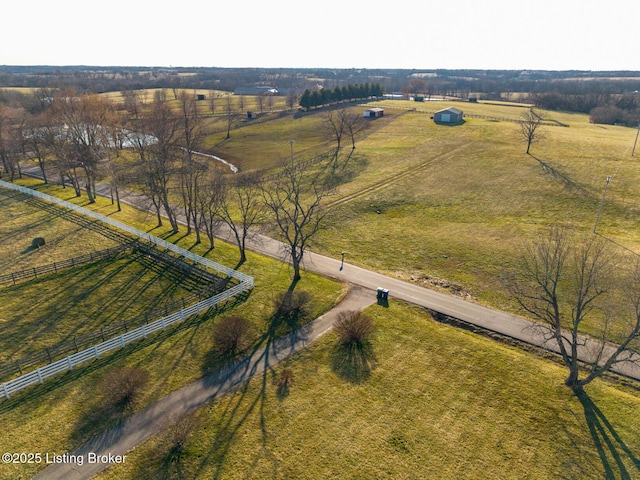 aerial view with a rural view