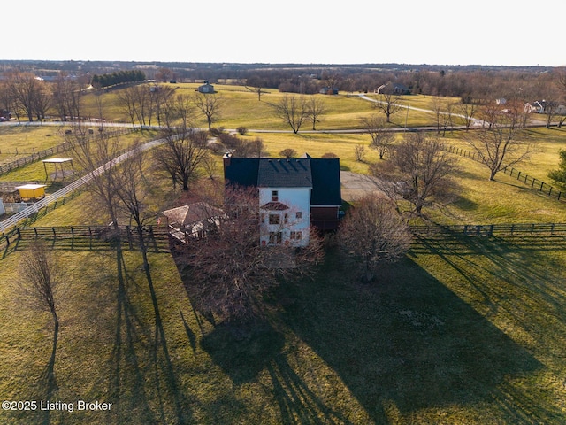 aerial view with a rural view