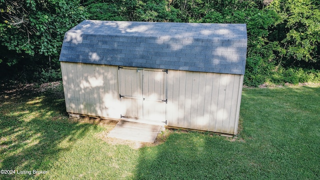 view of shed