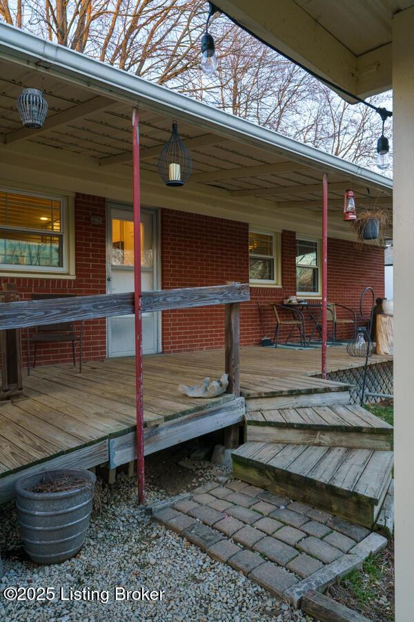 deck with covered porch