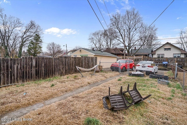 view of yard with fence