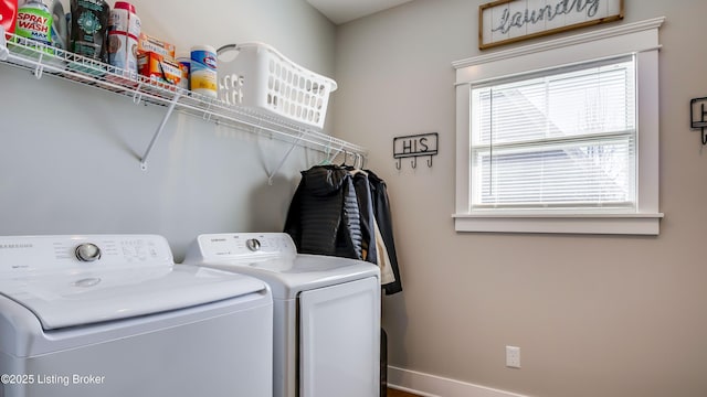 laundry room featuring laundry area and washer and dryer