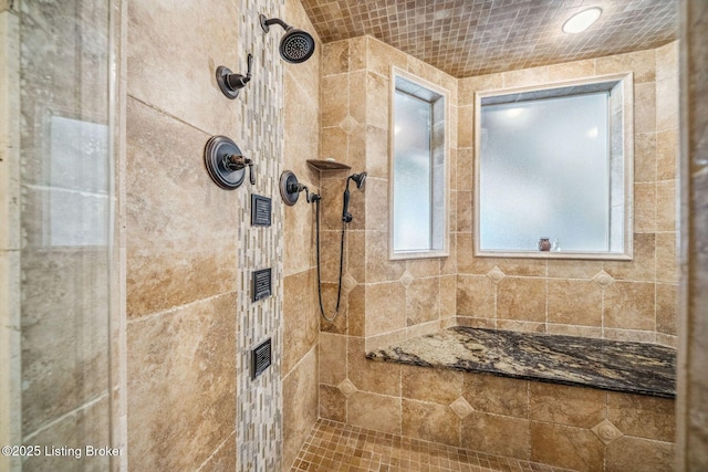 full bathroom with a tile shower