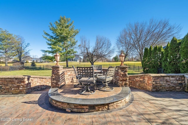 view of patio with fence