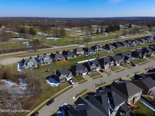 drone / aerial view with a residential view