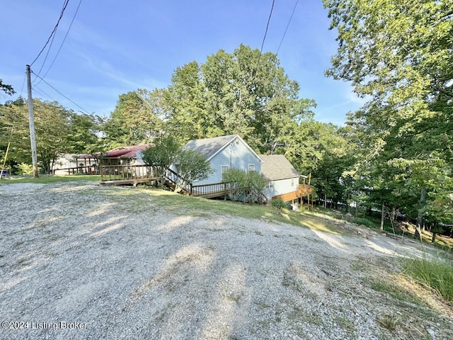 view of yard with a deck