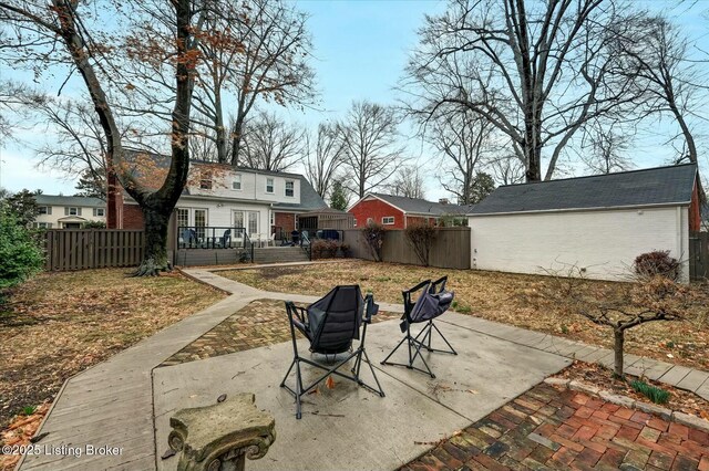 view of patio / terrace featuring french doors and a fenced backyard