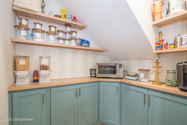 pantry featuring a toaster