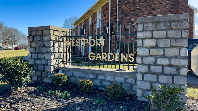 view of community sign