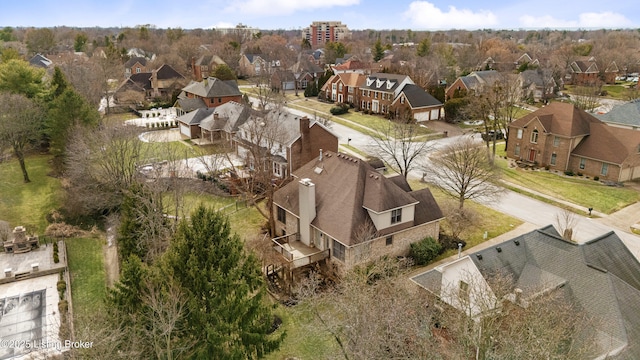 drone / aerial view with a residential view