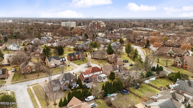 aerial view with a residential view