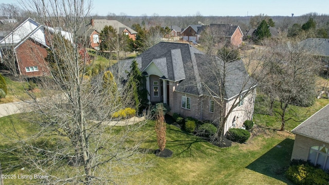 drone / aerial view with a residential view