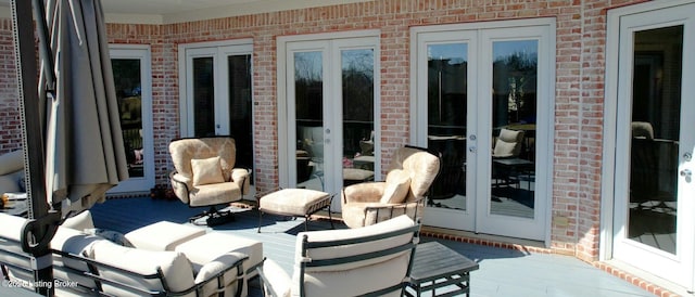 view of patio / terrace featuring french doors