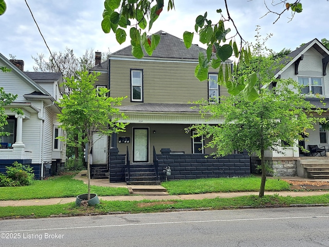 view of front of property featuring a porch