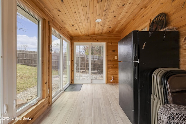 interior space with wooden ceiling