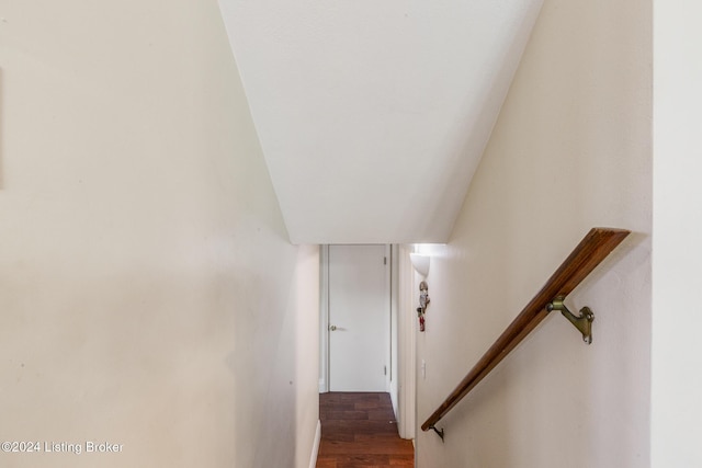 staircase with wood finished floors