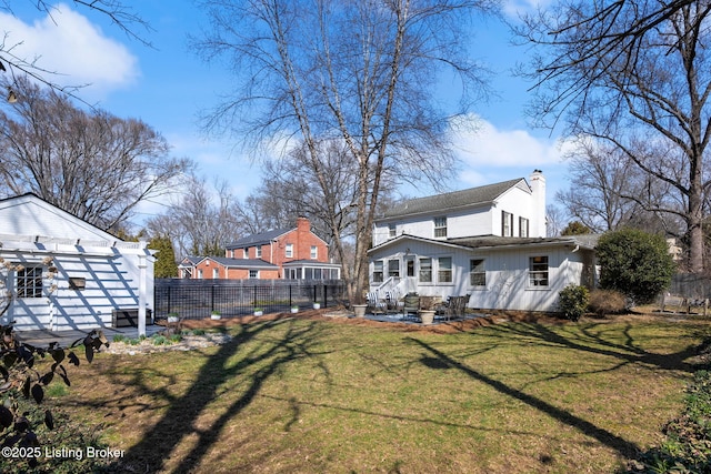 view of yard with a patio area and fence