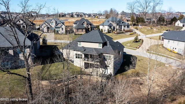 aerial view featuring a residential view