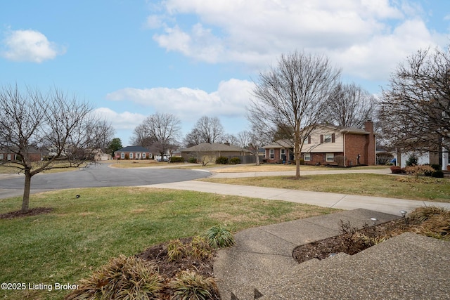 view of yard featuring aphalt driveway