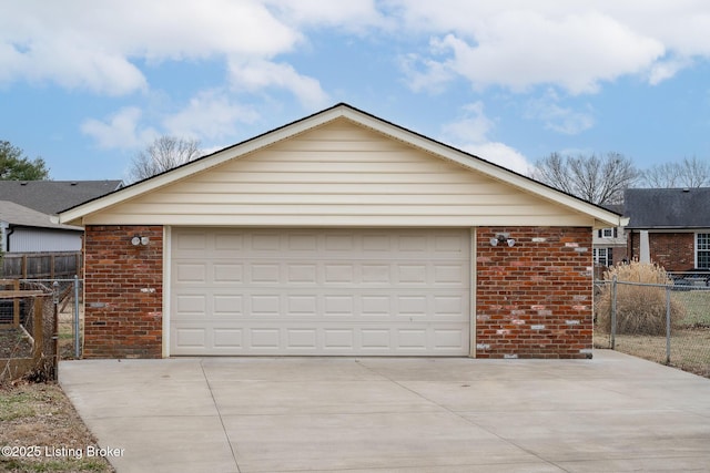 detached garage with fence