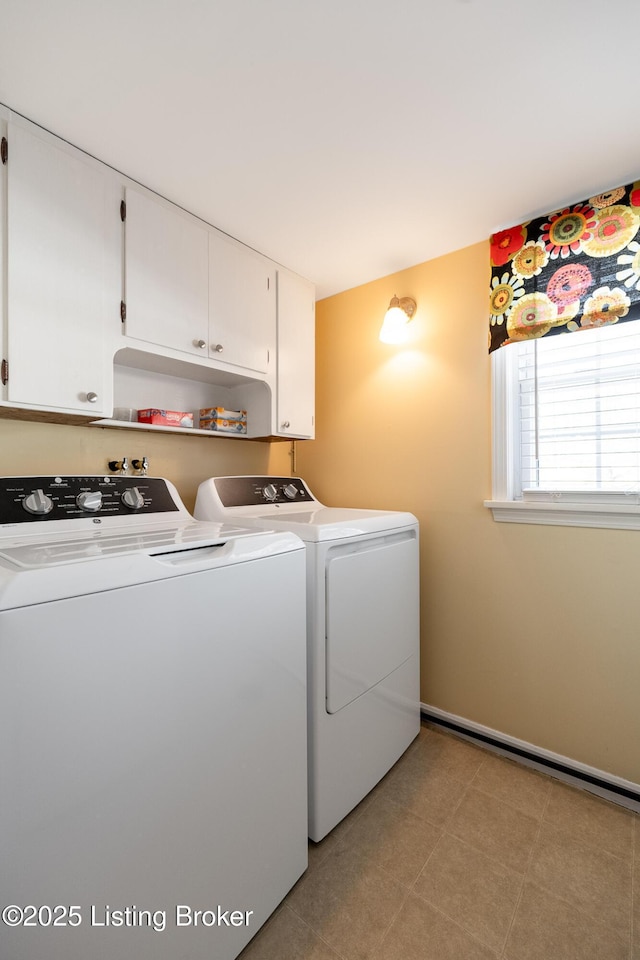 laundry room with cabinet space and washer and clothes dryer